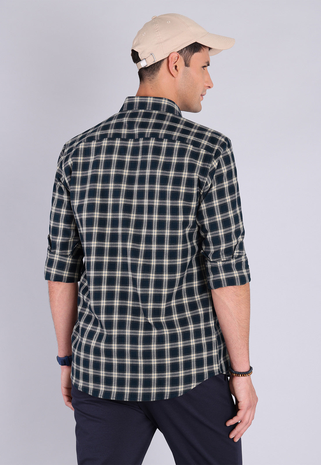 Camisa Hombre Escocesa Azul