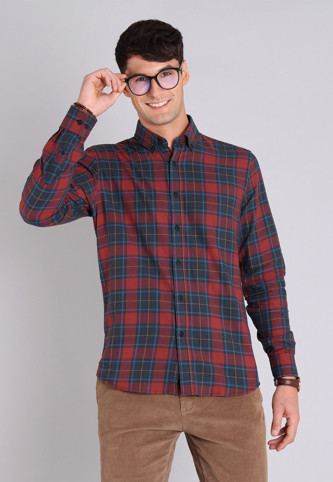 Camisa Hombre Escocesa Roja