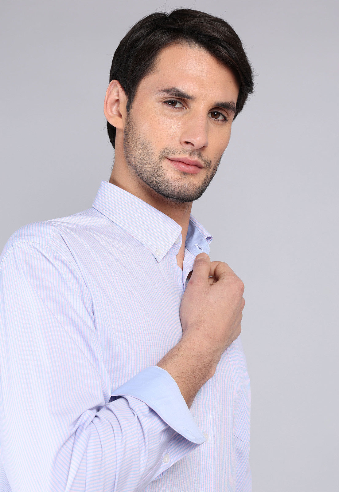 Camisa Hombre Formal  Rayas Burdeo