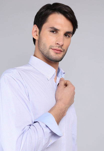 Camisa Hombre Formal  Rayas Burdeo