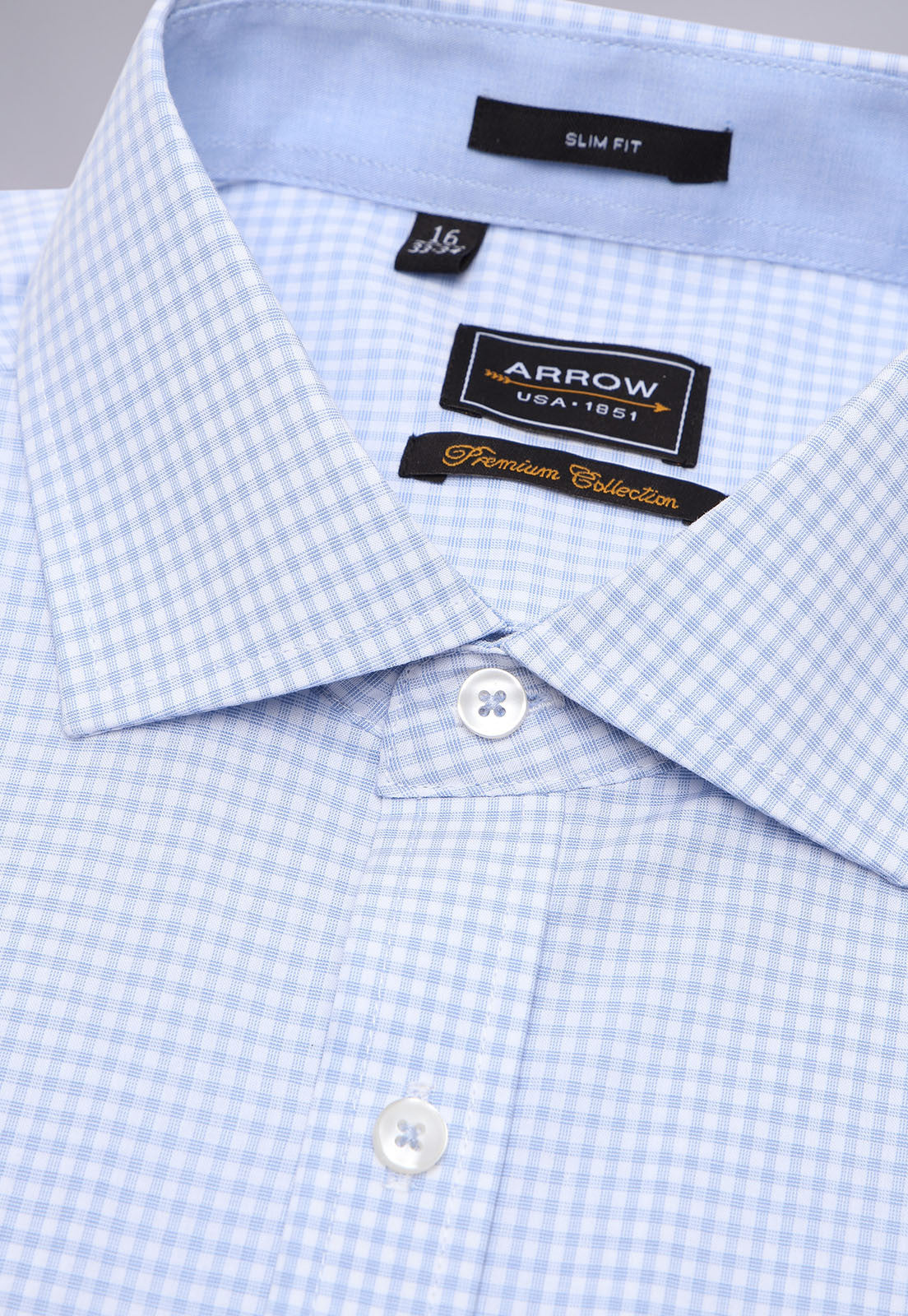 camisa-hombre-formal-cuadros-arrow-celeste-claro