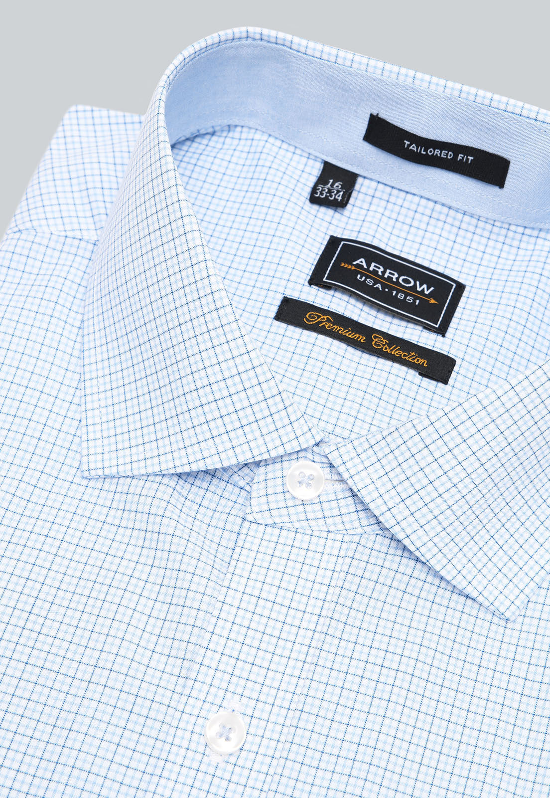 Camisa Hombre Formal Cuadros Celeste