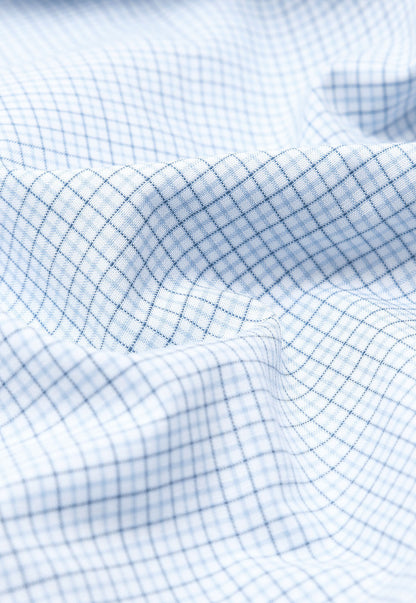 Camisa Hombre Formal Cuadros Celeste