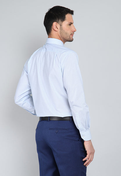 Camisa Hombre Formal Cuadros Blanca
