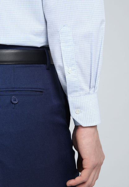 Camisa Hombre Formal Cuadros Blanca