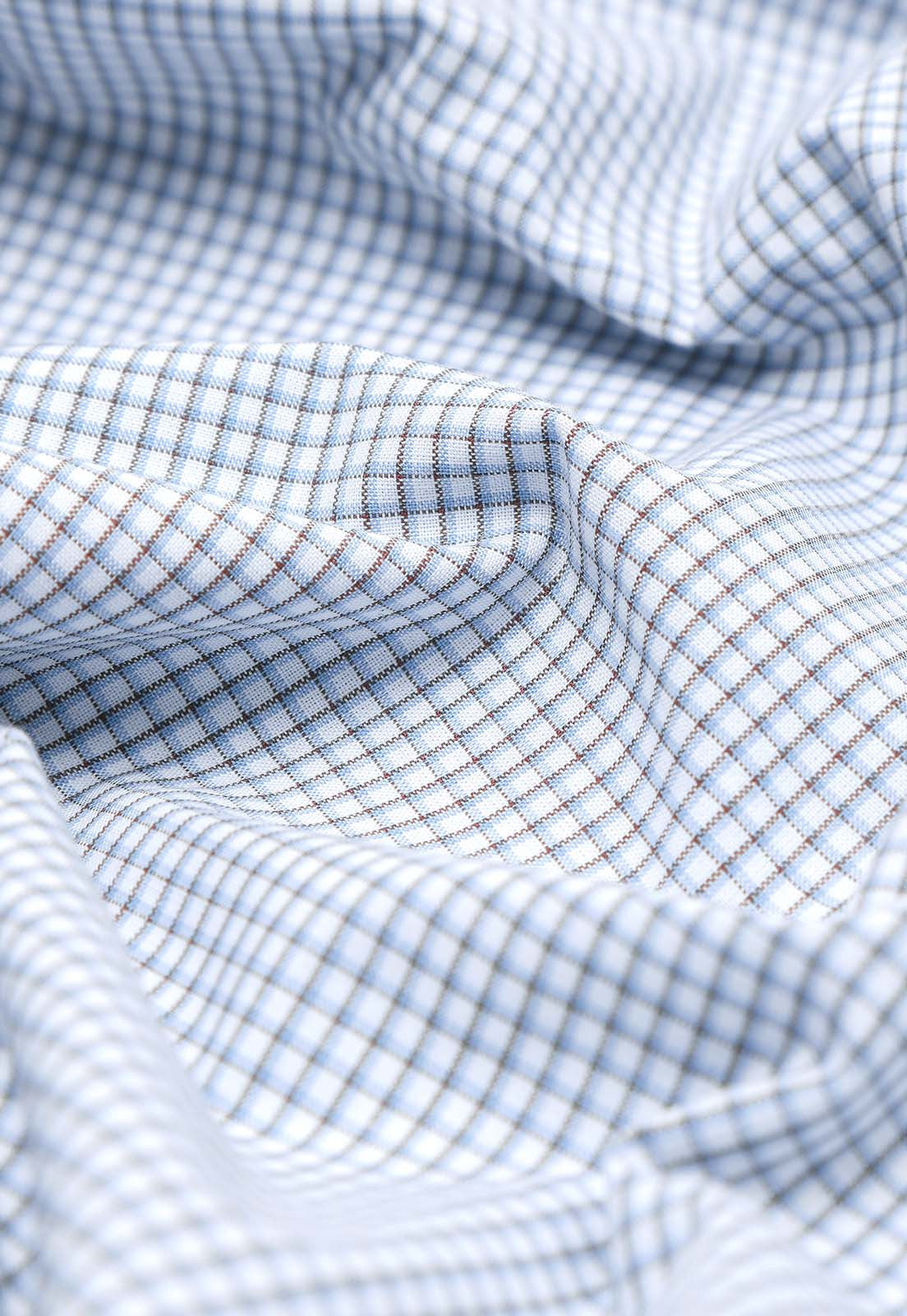 Camisa Hombre Formal Cuadros Celeste