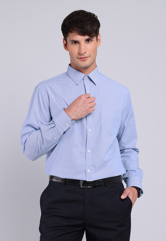 Camisa Hombre Formal Fantasía Azul