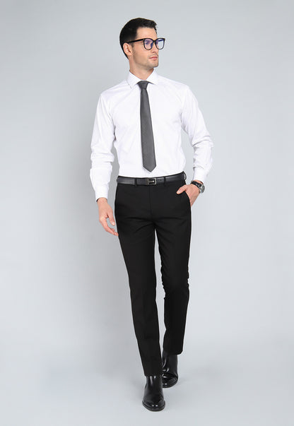 Camisa Hombre Formal Print Spandex Blanca