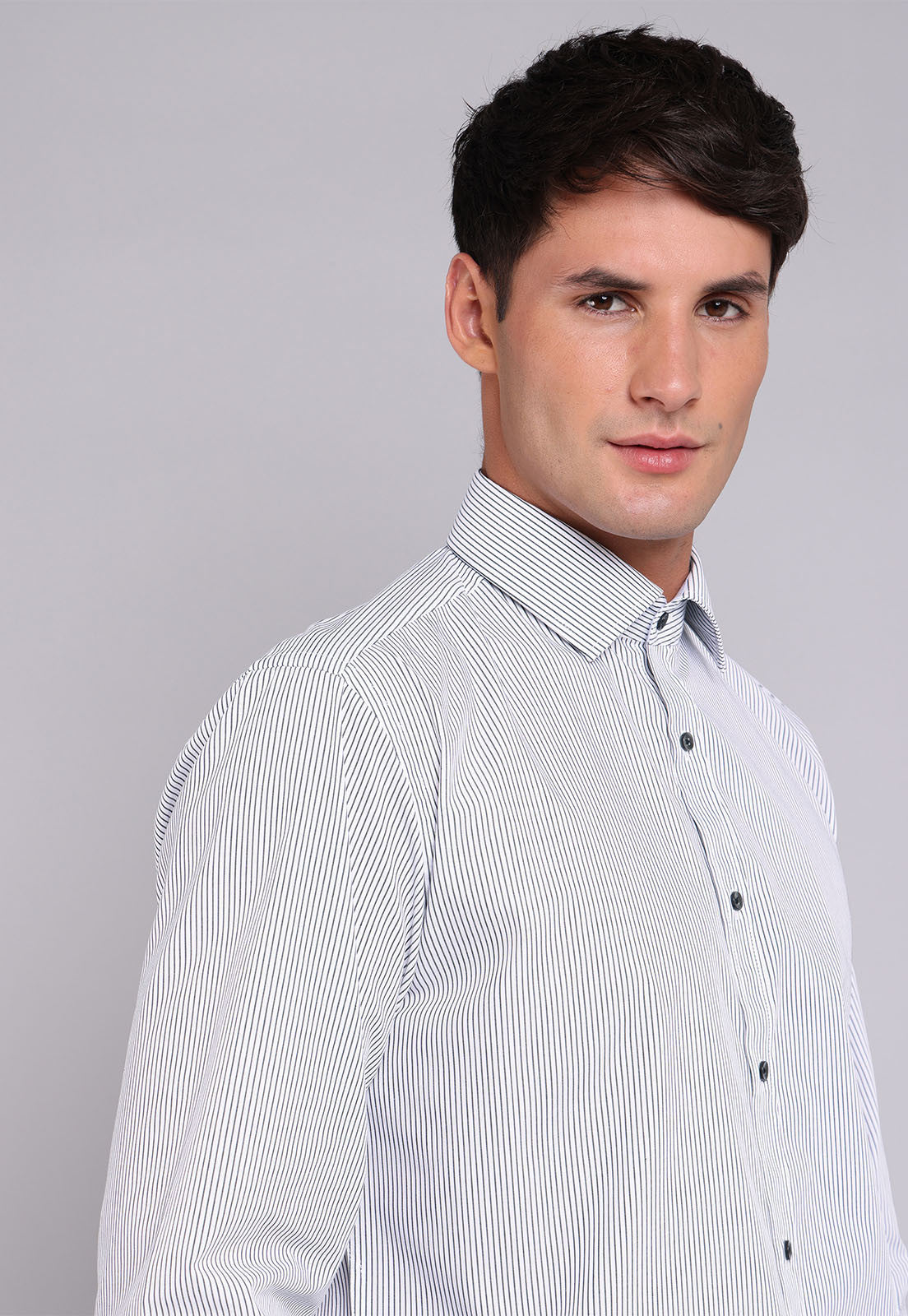 Camisa Hombre Formal Rayas Negro