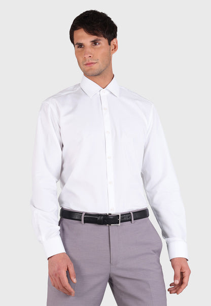 Camisa Hombre Formal Spandex Texturada Blanca