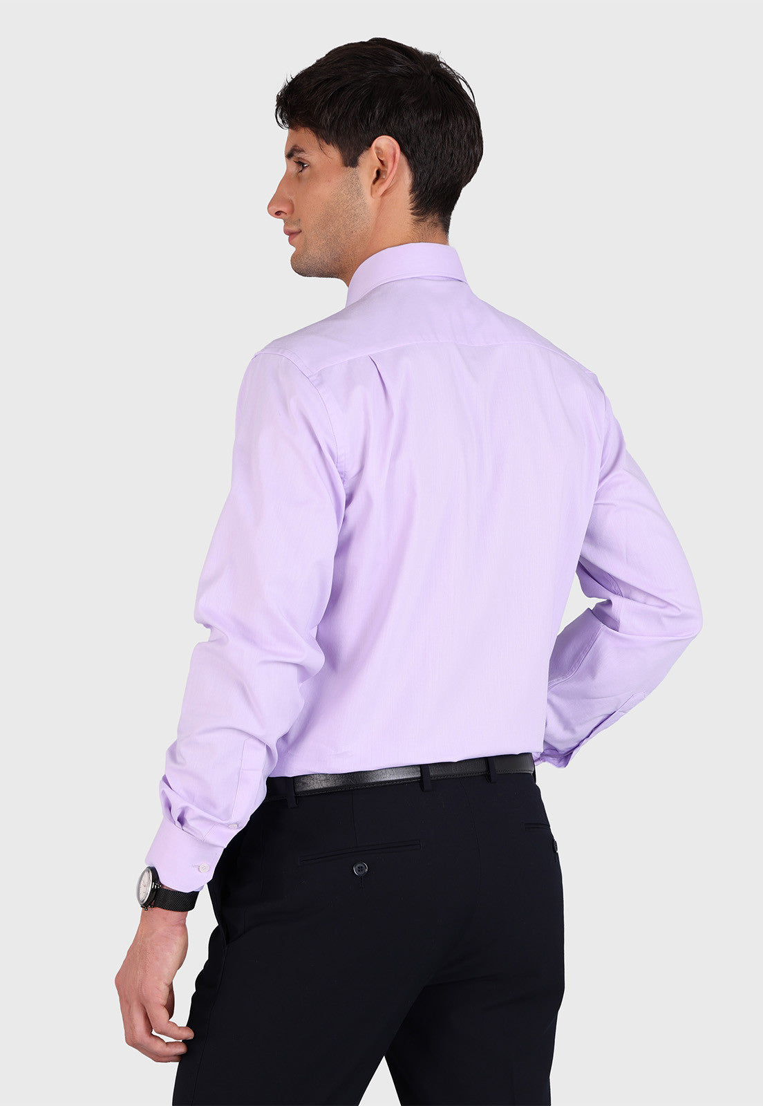 Camisa Hombre Formal  Spandex Texturada Lila