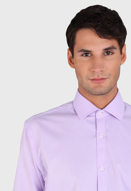 Camisa Hombre Formal Spandex Texturada Lila