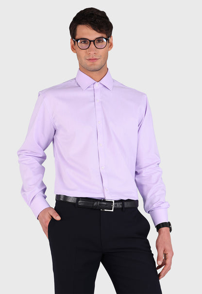 Camisa Hombre Formal  Spandex Texturada Lila