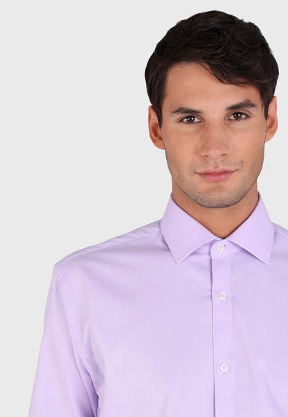 Camisa Formal Spandex Texturada Lila