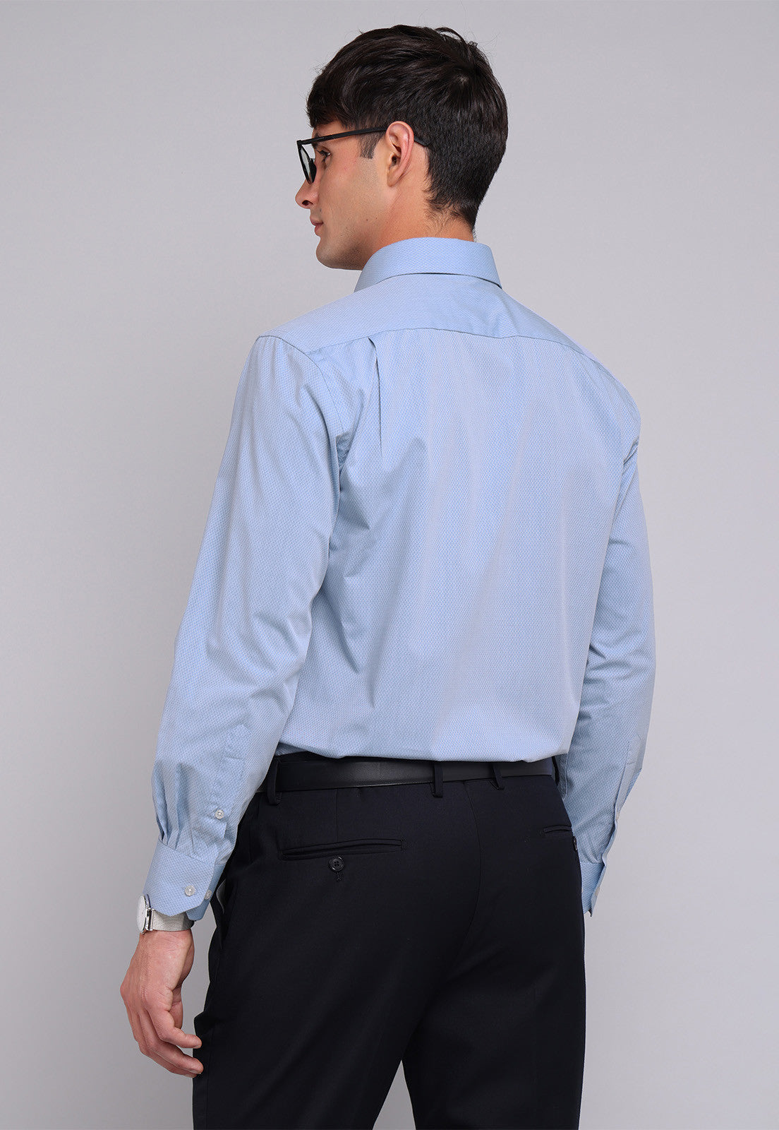 Camisa Hombre Formal Texturada Celeste