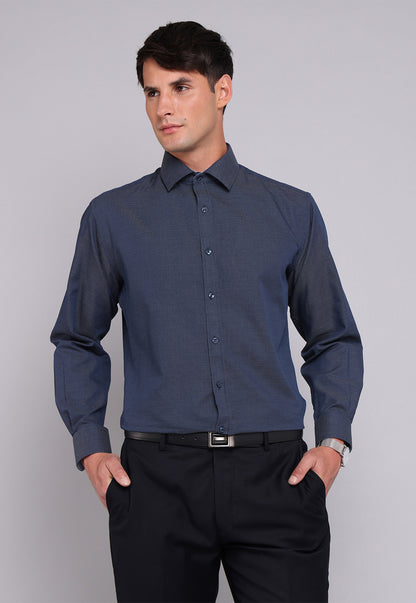 Camisa Hombre Formal Texturada Azul