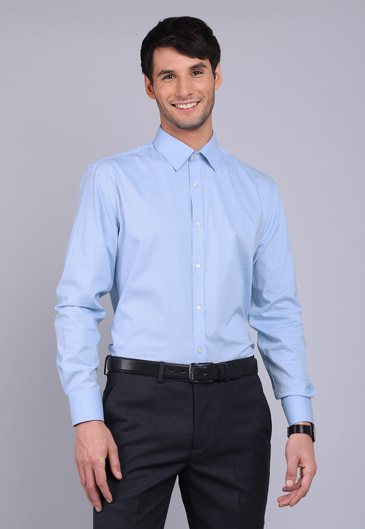 Camisa Hombre Formal Texturada Celeste
