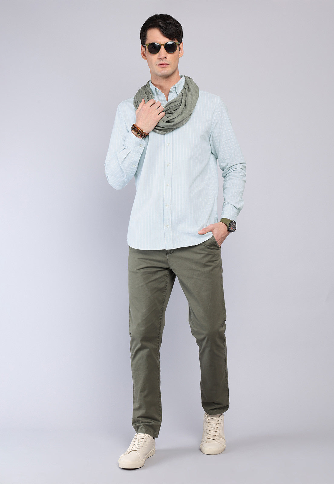 camisa-hombre-oxford-spandex-arrow-verde-rayas