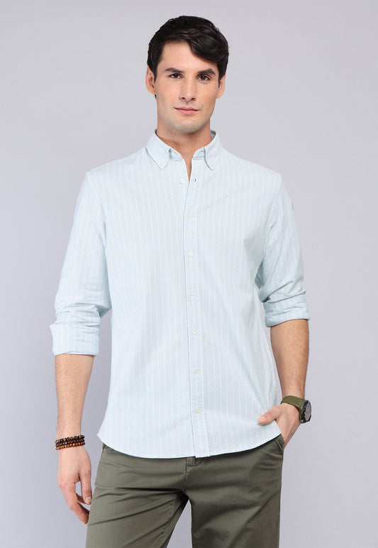 camisa-hombre-oxford-spandex-arrow-verde-rayas
