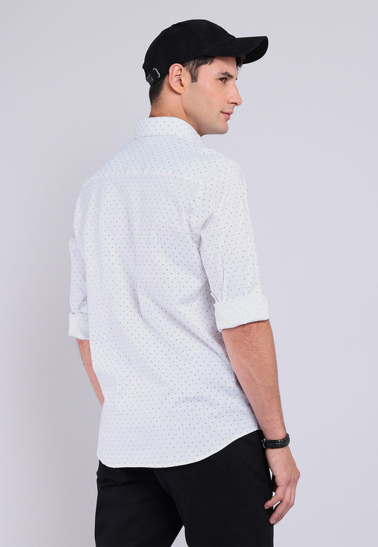 Camisa Hombre Print Spandex Blanca