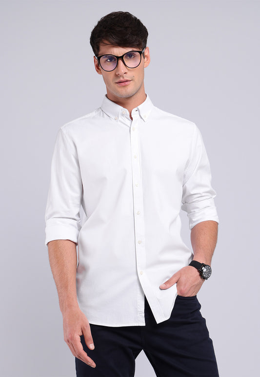 Camisa Hombre Spandex Lisa Blanca