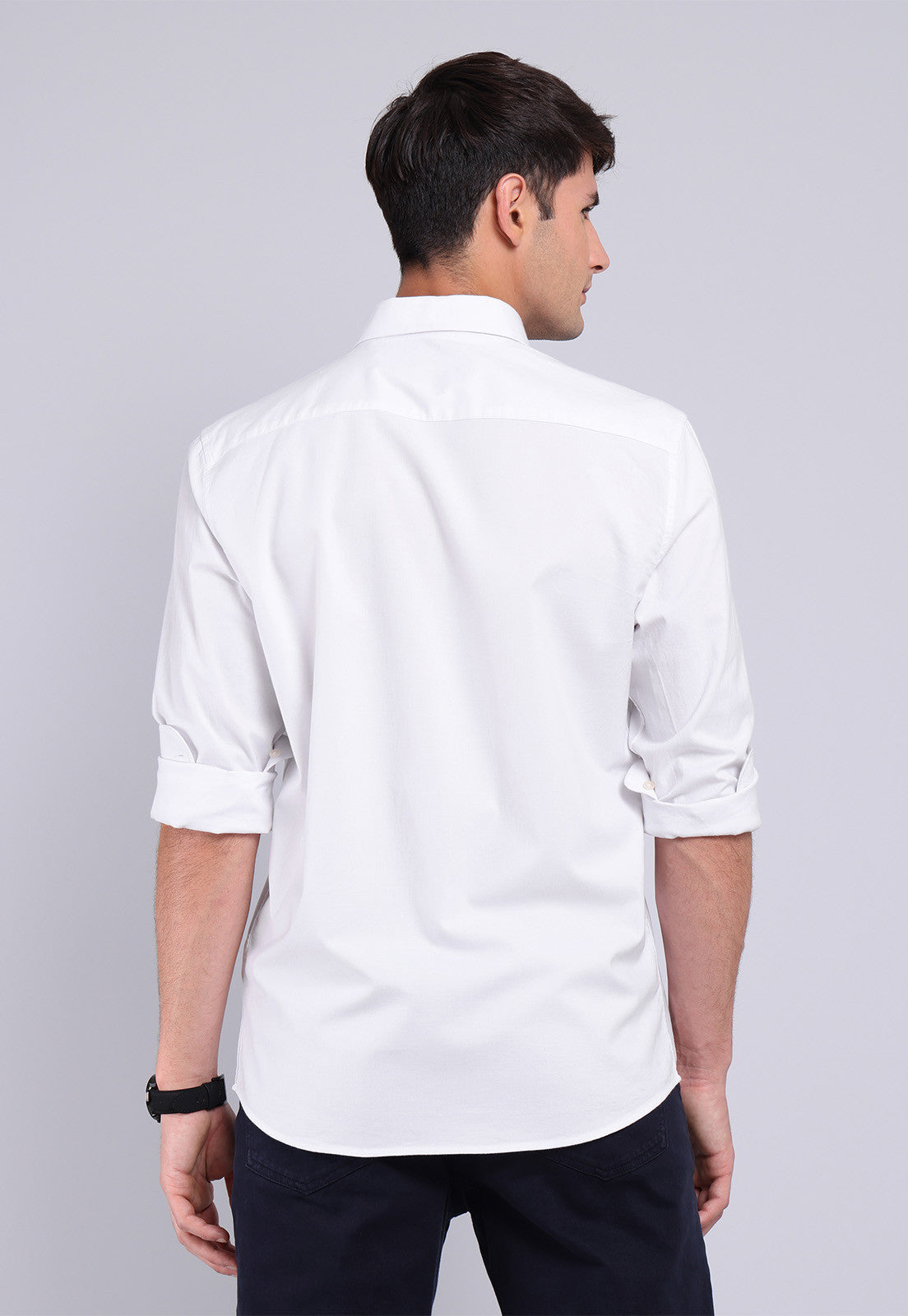 Camisa Hombre Spandex Lisa Blanca