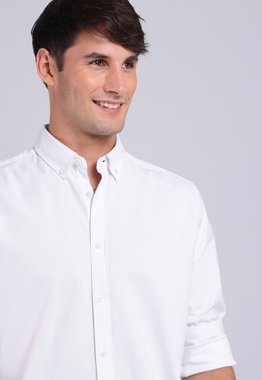 Camisa Hombre Spandex Lisa Blanca