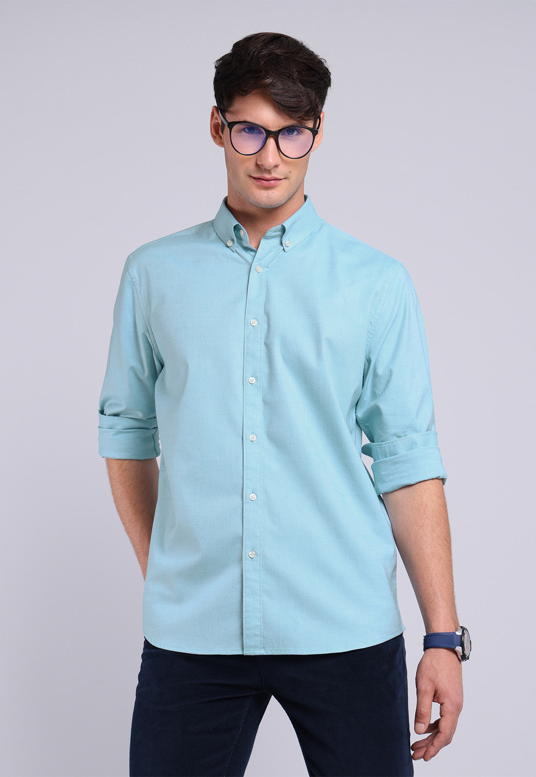 Camisa Hombre Spandex Lisa Turquesa