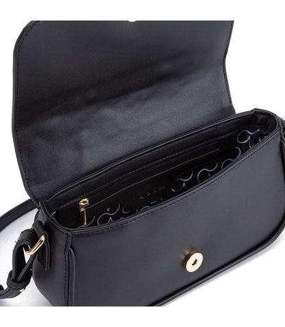 Cartera Mujer Bandolera Grande Negro/Dorado