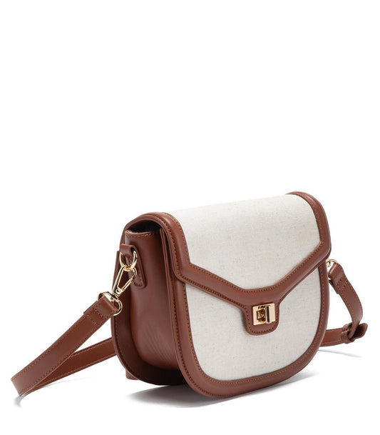 Cartera Mujer Bandolera Grande Off White Tostado