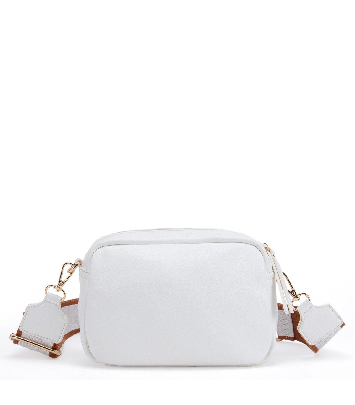 Cartera Mujer Bandolera Grande Cierres Off White