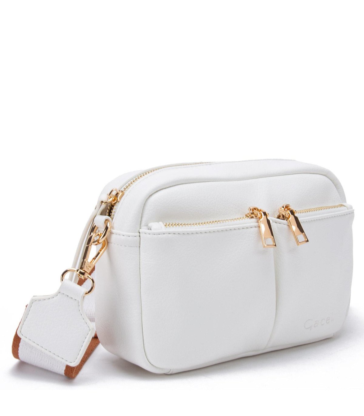 Cartera Mujer Bandolera Grande Cierres Off White