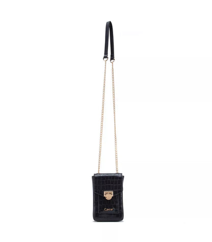 Cartera Mujer Bandolera Croco Negro