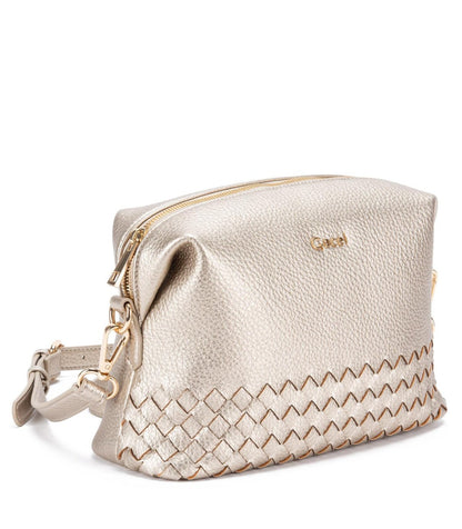 Cartera Mujer Bandolera Grande Dorado Graneado