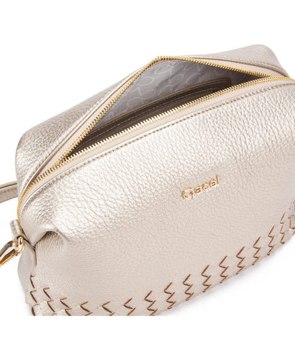 Cartera Mujer Bandolera Grande Dorado Graneado