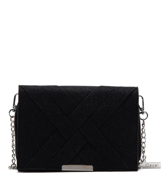 Cartera MujerClutch Brillo Negro