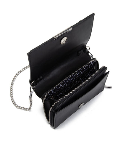 Cartera MujerClutch Brillo Negro