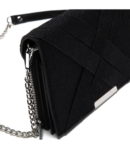 Cartera MujerClutch Brillo Negro