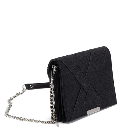 Cartera MujerClutch Brillo Negro