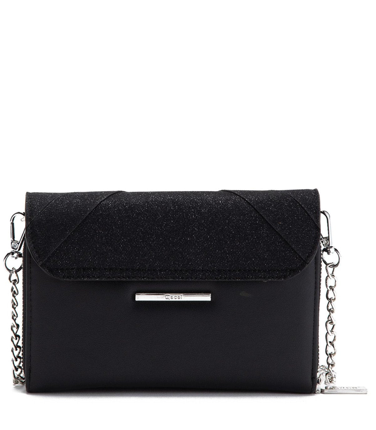 Cartera MujerClutch Brillo Negro