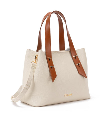 Cartera Mujer Dos Asas Mediana Blanco