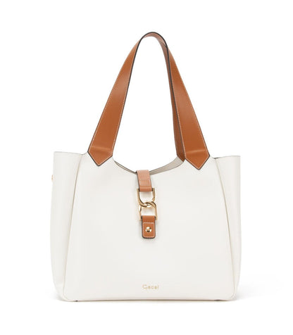 Cartera Mujer Dos Asas Grande Blanco