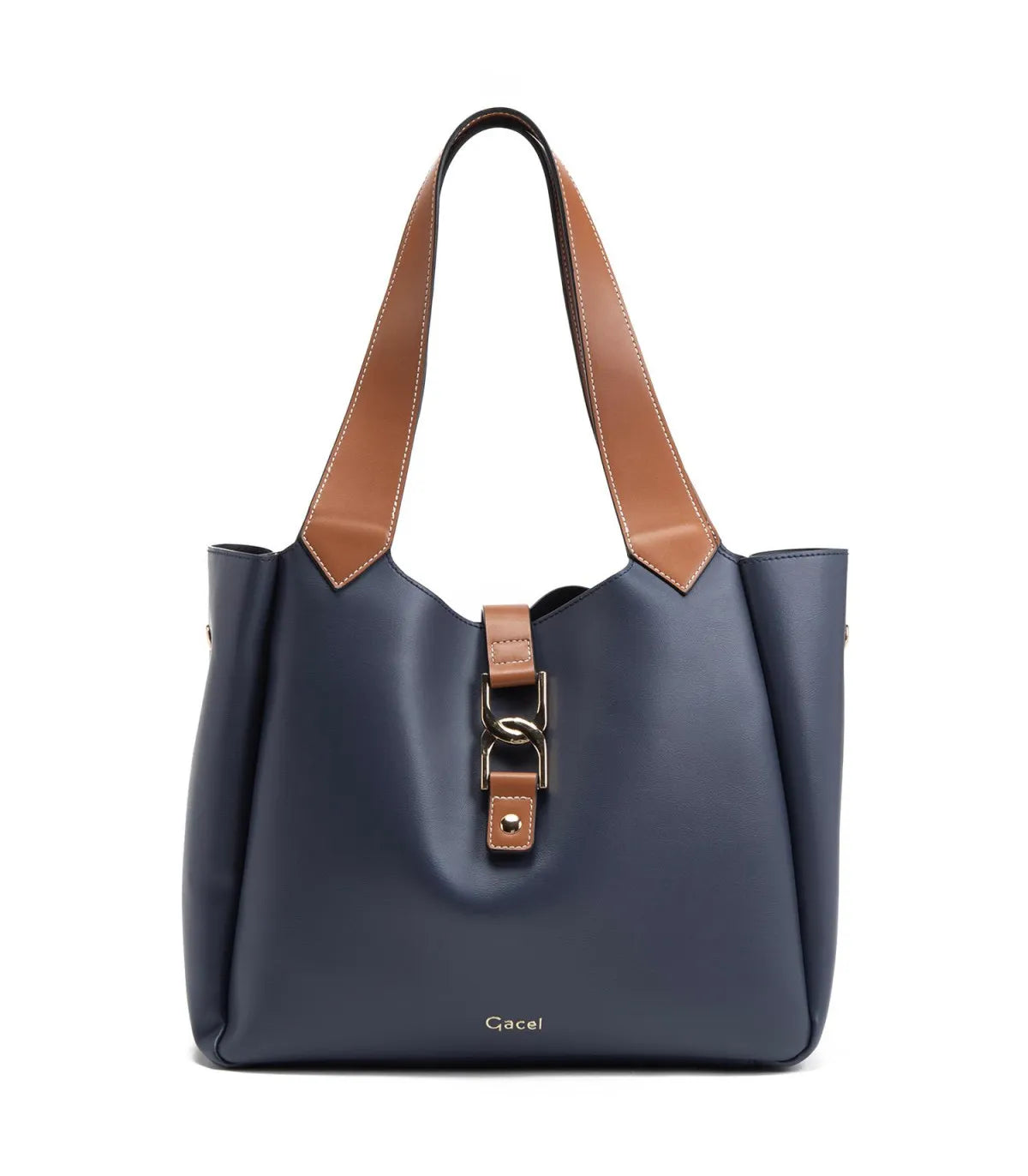 Cartera Mujer Dos Asas Grande Marino