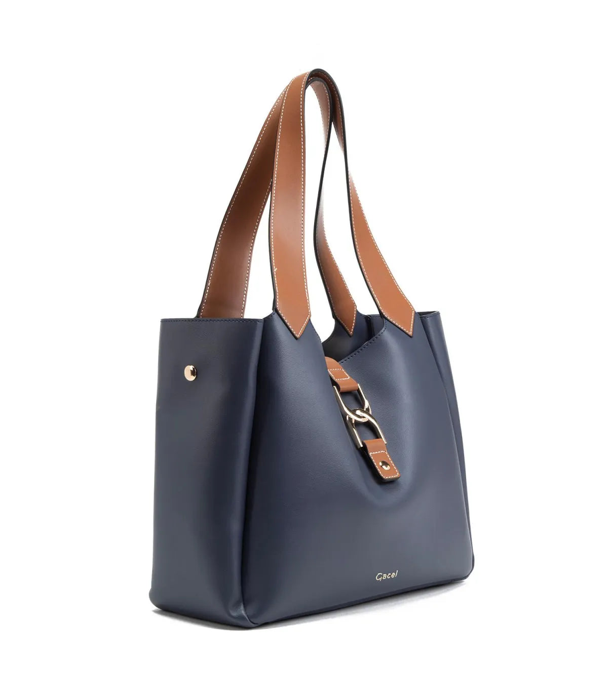 Cartera Mujer Dos Asas Grande Marino