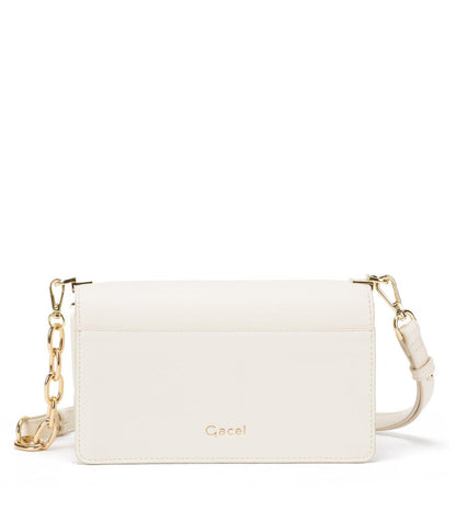 Cartera Mujer Retro Con Tapa Pequeña Off White