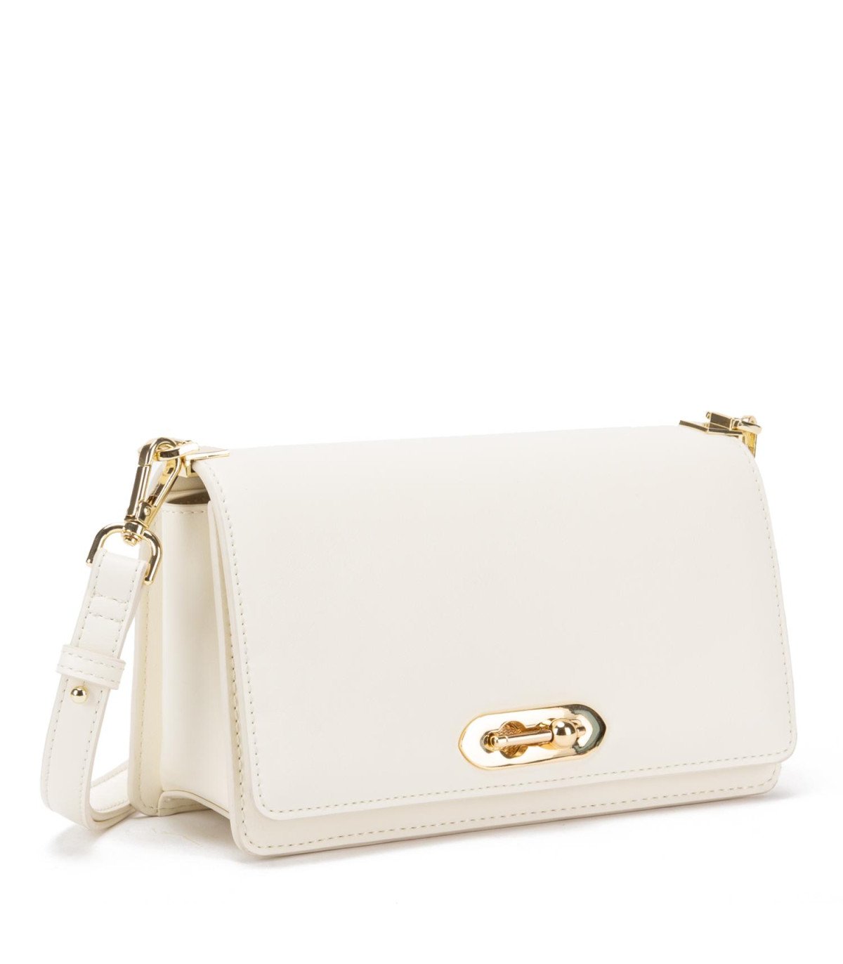 Cartera Mujer Retro Con Tapa Pequeña Off White