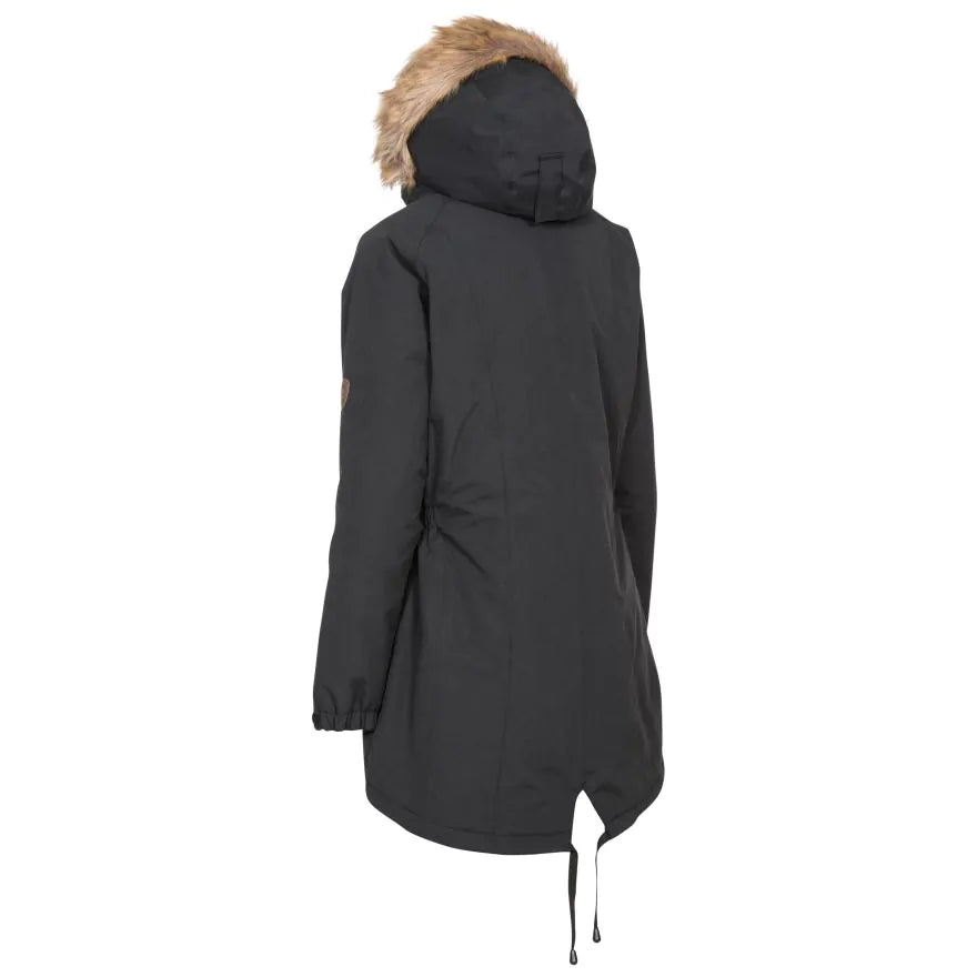 Parka Mujer Con Cierre y Gorro Celebrity Negro
