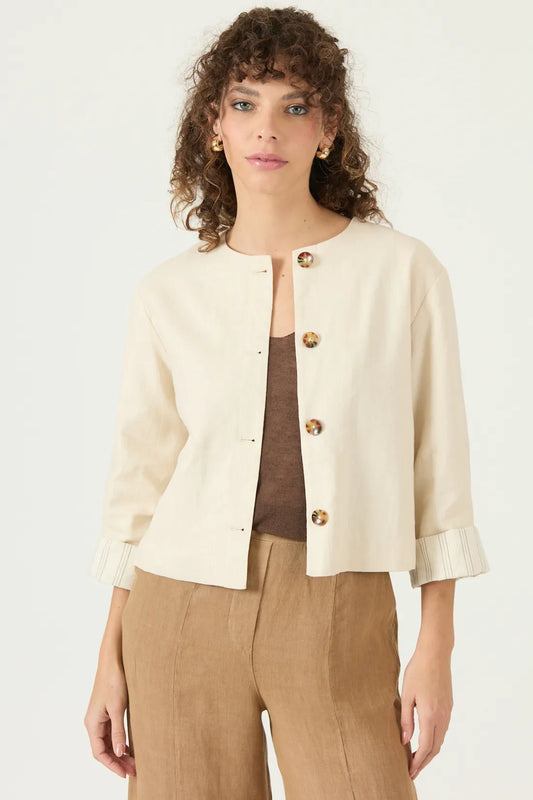 Chaqueta Mujer Corta Manga 3/4 Beige