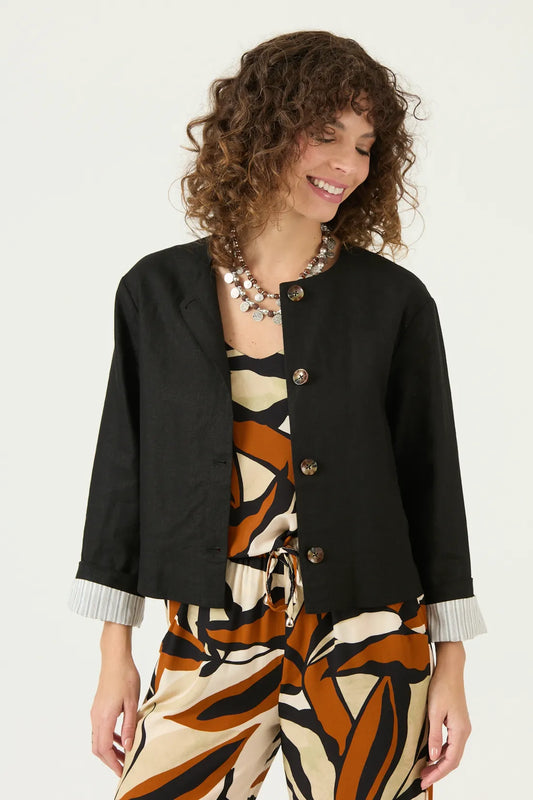 Chaqueta Mujer Corta Manga 3/4 Negro