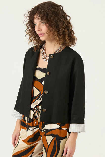 Chaqueta Mujer Corta Manga 3/4 Negro